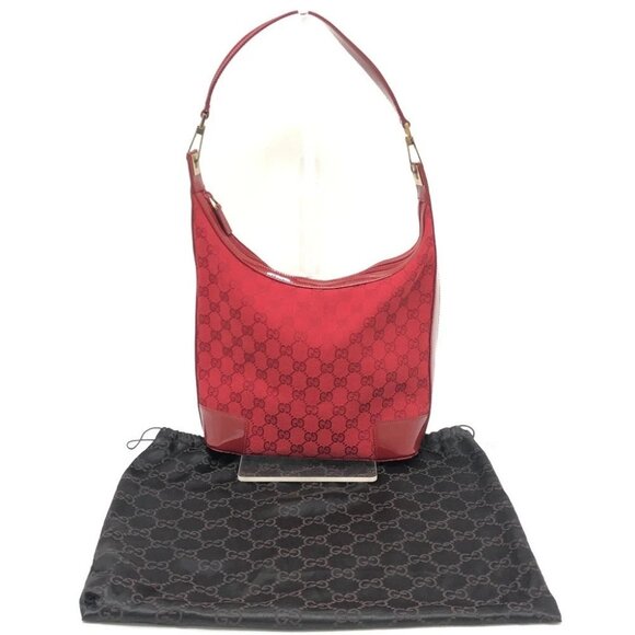 GUCCI 002058 GGCanvas Bag Shoulder Bag Hand Bag Shoulder Bag GGCanvas Red - Picture 14 of 14